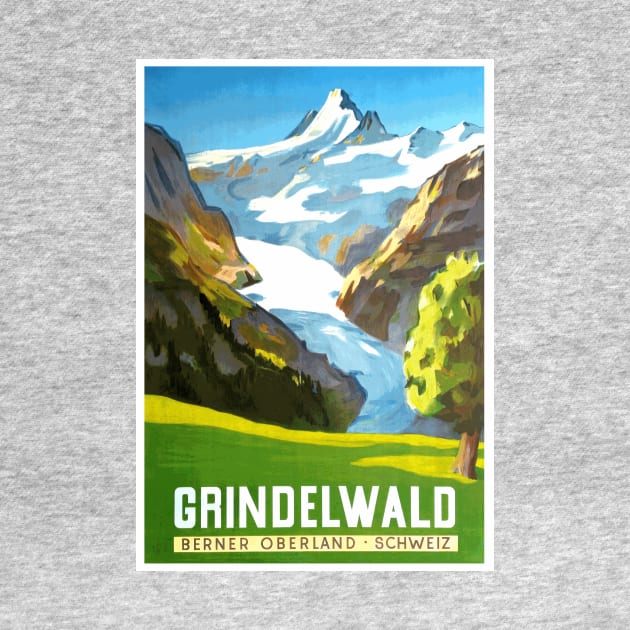 Grindelwald, Switzerland - Vintage Travel Poster Design by Naves